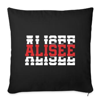 Alisee t-shirt t-shirt gift idea stacked text - Sofa pillowcase 17,3'' x 17,3'' (45 x 45 cm) - black - Front