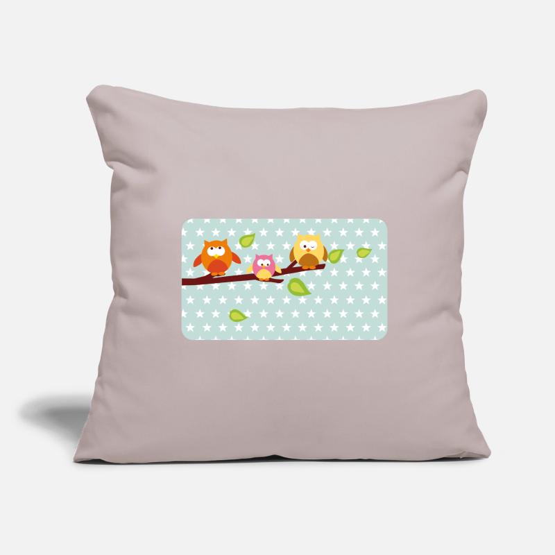 Kleine Eulen mit Sternchen mint | personalisierbar Sofakissenbezug 45 x 45 cm