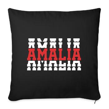 Amalia t-shirt t-shirt idée cadeau texte empilé - Housse de coussin décorative 45 x 45 cm - noir - Devant