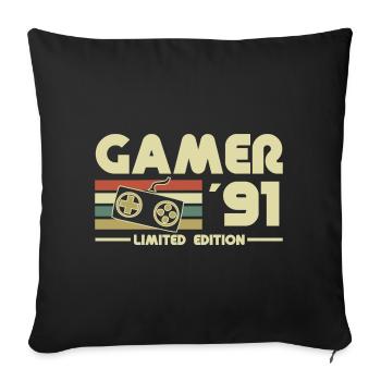 Gamer 91 - Sofa pillowcase 17,3'' x 17,3'' (45 x 45 cm) - black - Front