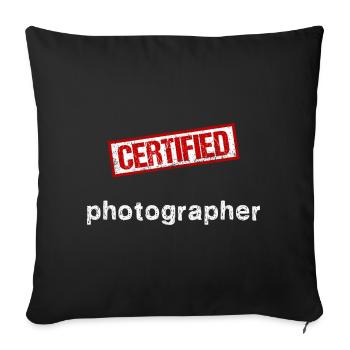 Photographe - Housse de coussin décorative 45 x 45 cm - noir - Devant