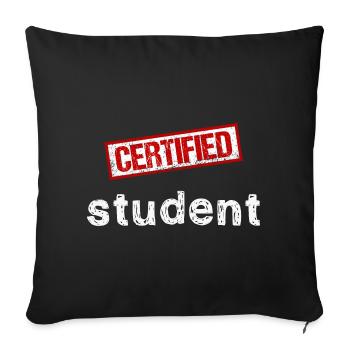 Student - Sofa pillowcase 17,3'' x 17,3'' (45 x 45 cm) - black - Front