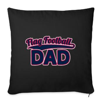 Flag Football Dad - Vater - Sofa pillowcase 17,3'' x 17,3'' (45 x 45 cm) - black - Front