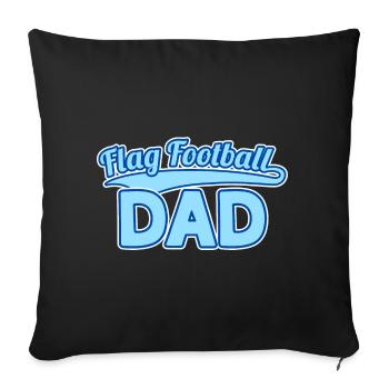 Flag Football Dad Vater - Sofa pillowcase 17,3'' x 17,3'' (45 x 45 cm) - black - Front