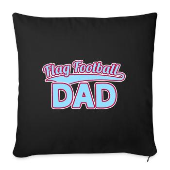 Flag Football Dad - Vater - Sofa pillowcase 17,3'' x 17,3'' (45 x 45 cm) - black - Front