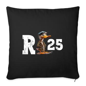 Pension 2025 Duck Pensioner Retired Funny - Sofa pillowcase 17,3'' x 17,3'' (45 x 45 cm) - black - Front