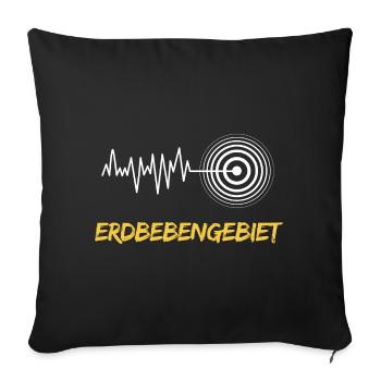 Earthquake Area Awareness - Sofa pillowcase 17,3'' x 17,3'' (45 x 45 cm) - black - Front