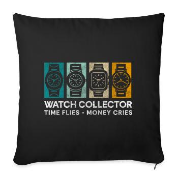 Wristwatch Lifestyle Valuable Investment - Sofa pillowcase 17,3'' x 17,3'' (45 x 45 cm) - black - Front