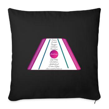 Hackbrett lila pink petrol gruen2 - Sofakissenbezug 45 x 45 cm - Schwarz - Vorne