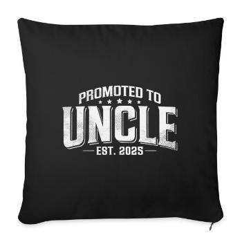 Promotion to Uncle 2025 - Sofa pillowcase 17,3'' x 17,3'' (45 x 45 cm) - black - Front