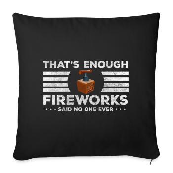 Fusée pyrotechnique Réveillon du Nouvel An - Housse de coussin décorative 45 x 45 cm - noir - Devant