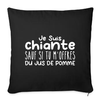 Woman who loves Apple Juice. Funny Design Humor - Sofa pillowcase 17,3'' x 17,3'' (45 x 45 cm) - black - Front