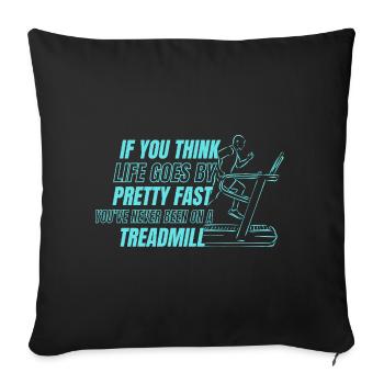 Courir assez vite n’a jamais été un marathon sur tapis roulant - Housse de coussin décorative 45 x 45 cm - noir - Devant