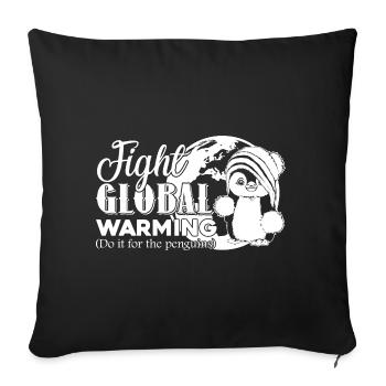 Earth Day Fight Global Warming - Sofa pillowcase 17,3'' x 17,3'' (45 x 45 cm) - black - Front