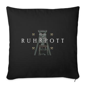 Ruhrpott, hand drawing of the Prosper-Haniel colliery tower - Sofa pillowcase 17,3'' x 17,3'' (45 x 45 cm) - black - Front