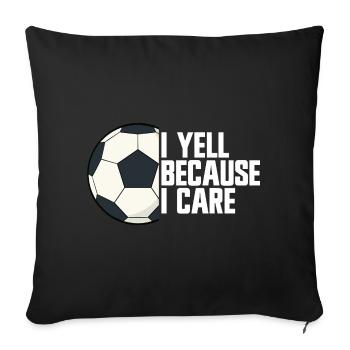 I'm screaming because I care about football parents - Sofa pillowcase 17,3'' x 17,3'' (45 x 45 cm) - black - Front