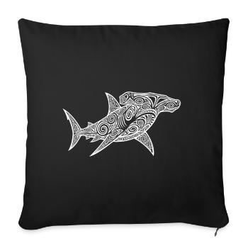 Hammerhead Shark Maori Diving Design - Sofa pillowcase 17,3'' x 17,3'' (45 x 45 cm) - black - Front