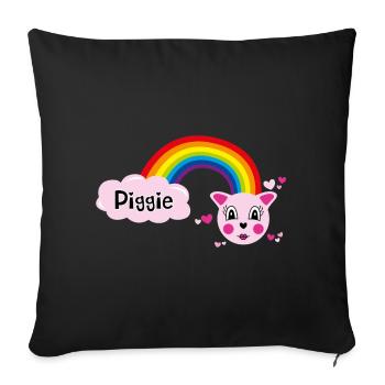 Piggie mimi by Helfspawn - Sofa pillowcase 17,3'' x 17,3'' (45 x 45 cm) - black - Front