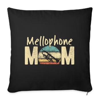 Mellophone Mom Retro Vintage Marching Band Design - Sofa pillowcase 17,3'' x 17,3'' (45 x 45 cm) - black - Front