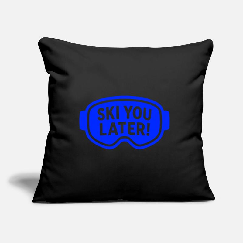 Lunettes de ski – À bientôt ! Housse de coussin décorative 45 x 45 cm