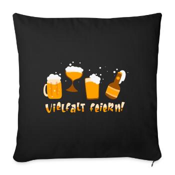 Amateurs de bière Dicton de bière Buveurs de bière Alcool - Housse de coussin décorative 45 x 45 cm - noir - Devant