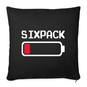 Six-pack – Tenue amusante avec une batterie faible - Housse de coussin décorative 45 x 45 cm - noir - Devant