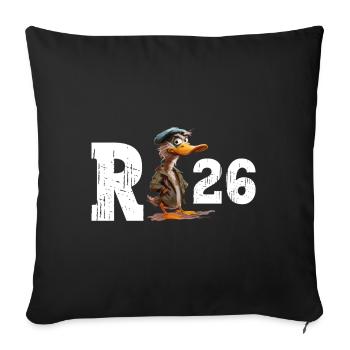 Pension 2026 Duck Pensioner Retired Funny - Sofa pillowcase 17,3'' x 17,3'' (45 x 45 cm) - black - Front