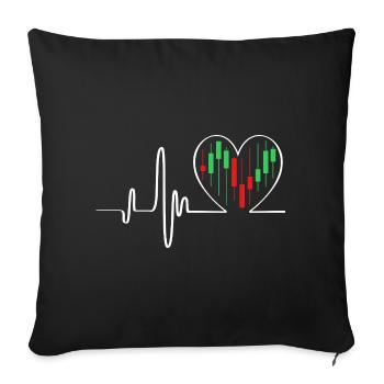 Trading Finance Stocks Money Bitcoin Capital - Sofa pillowcase 17,3'' x 17,3'' (45 x 45 cm) - black - Front