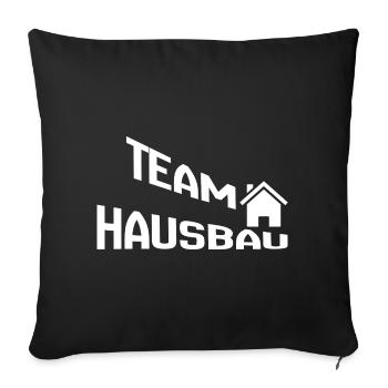 Team House Construction - Sofa pillowcase 17,3'' x 17,3'' (45 x 45 cm) - black - Front