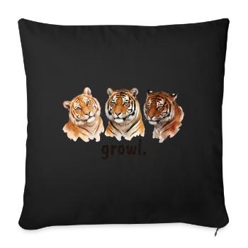 Tiger Roar Funny Tiger Roar for Tigerliebha - Sofa pillowcase 17,3'' x 17,3'' (45 x 45 cm) - black - Front
