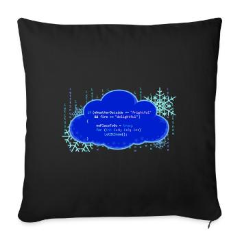 LaisseNeige () ; - Housse de coussin décorative 45 x 45 cm - noir - Devant