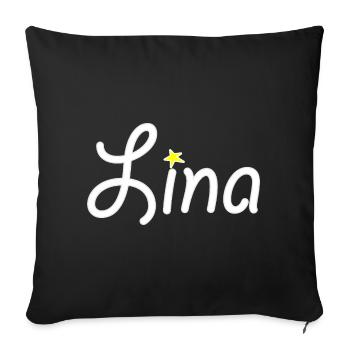 Lina - Sofa pillowcase 17,3'' x 17,3'' (45 x 45 cm) - black - Front