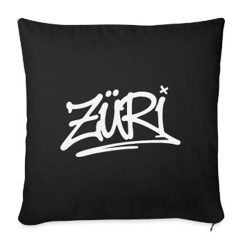 ZÜRI SIGNATURE (White) - Sofa pillowcase 17,3'' x 17,3'' (45 x 45 cm) - black - Front