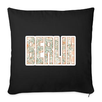 Berlin City Map - Sofa pillowcase 17,3'' x 17,3'' (45 x 45 cm) - black - Front