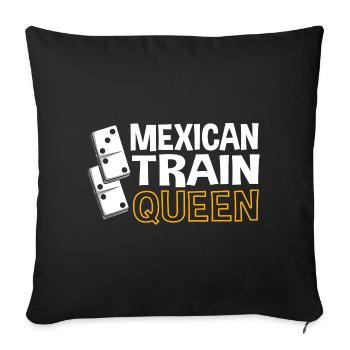 Mexican Train Domino - Housse de coussin décorative 45 x 45 cm - noir - Devant