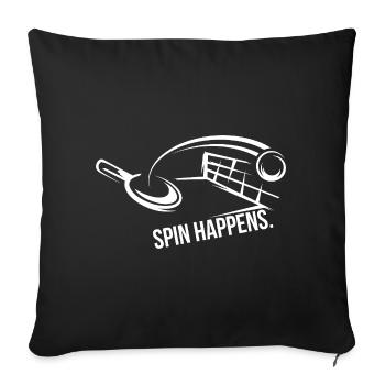 Spin Happens – Table Tennis Design - Sofa pillowcase 17,3'' x 17,3'' (45 x 45 cm) - black - Front