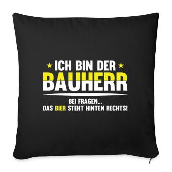 Bavarian Beer Joke Saying - Sofa pillowcase 17,3'' x 17,3'' (45 x 45 cm) - black - Front