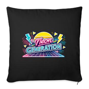 Neon Generation Retro Vibe - Sofa pillowcase 17,3'' x 17,3'' (45 x 45 cm) - black - Front