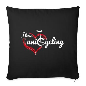 Unicycle | Descendance freestyle en monocycle - Housse de coussin décorative 45 x 45 cm - noir - Devant