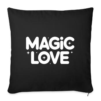 Magic Love Retro Stars - Sofa pillowcase 17,3'' x 17,3'' (45 x 45 cm) - black - Front