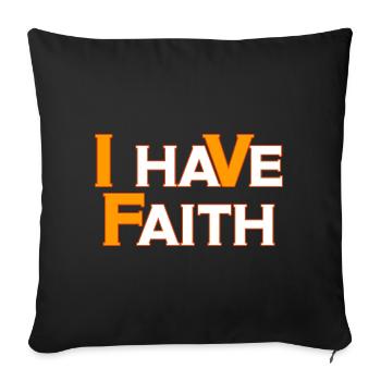 Mois de sensibilisation à l’infertilité du mois de la FIV J’ai Faith - Housse de coussin décorative 45 x 45 cm - noir - Devant