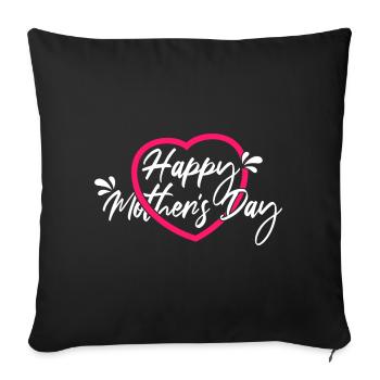 Bonne chemise de la fête des mères - Housse de coussin décorative 45 x 45 cm - noir - Devant