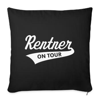 Retraités – En tournée (Retraités / Retraités / Blancs) - Housse de coussin décorative 45 x 45 cm - noir - Devant
