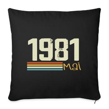 May 1981 - Sofa pillowcase 17,3'' x 17,3'' (45 x 45 cm) - black - Front