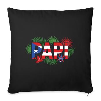 Papi Puerto Rico Flagge Urlaub - Sofakissenbezug 45 x 45 cm - Schwarz - Vorne