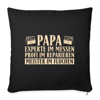 Handwerker Papa - Lustiges Heimwerker Vatertag - Sofakissenbezug 45 x 45 cm - Schwarz - Vorne