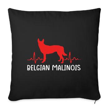 Belgian Malinois - Sofa pillowcase 17,3'' x 17,3'' (45 x 45 cm) - black - Front