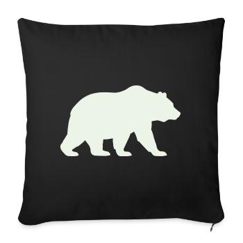 Silhouette d’ours vert doux - Housse de coussin décorative 45 x 45 cm - noir - Devant