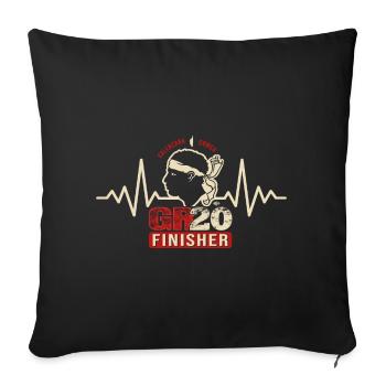 GR20 Finisher randonnée Corse cadeau randonneur - Housse de coussin décorative 45 x 45 cm - noir - Devant
