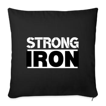 Strong Iron Gym Fitness Motivation Weightlifting - Sofa pillowcase 17,3'' x 17,3'' (45 x 45 cm) - black - Front